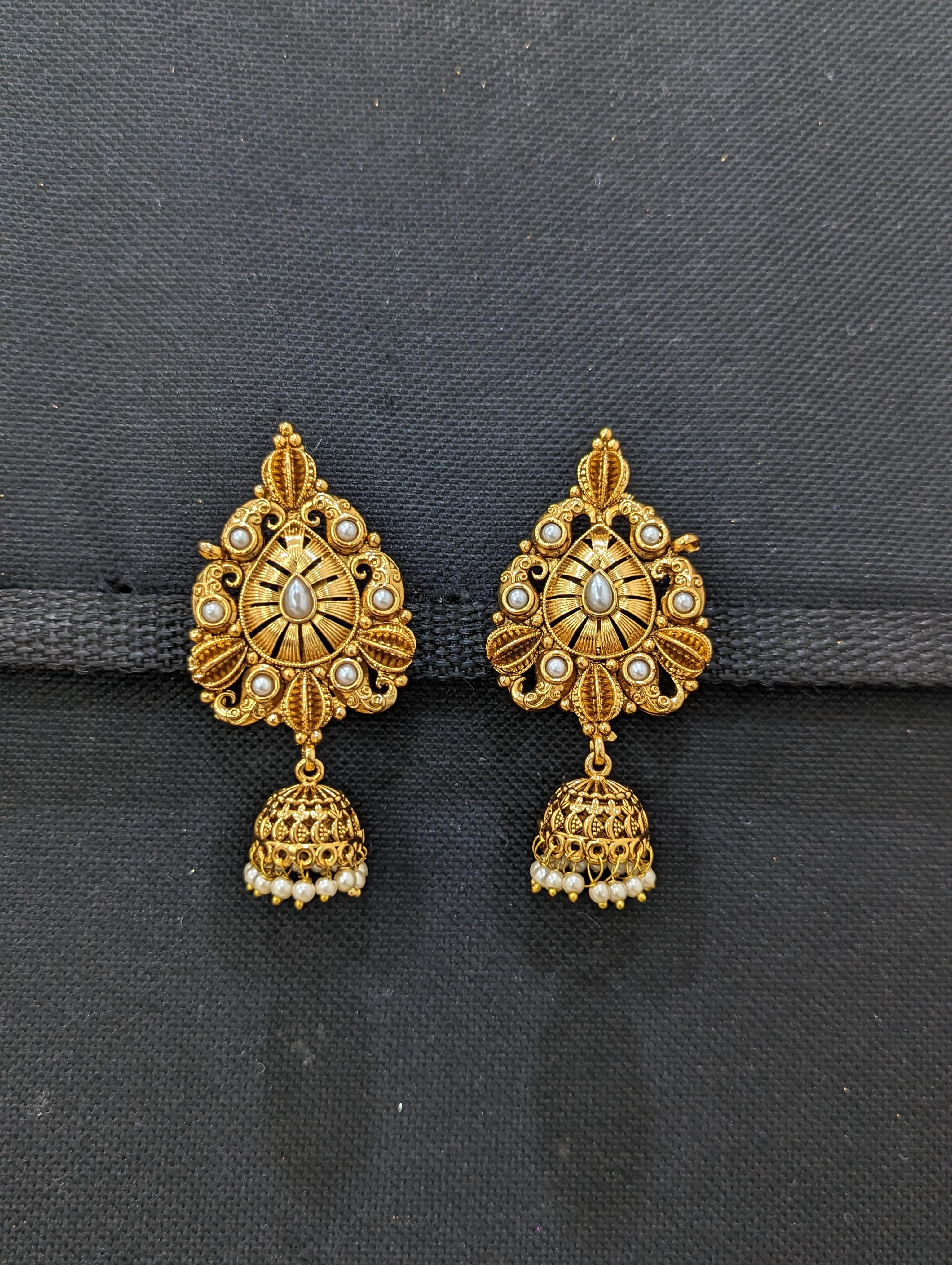 Roya Navratan Jhumka Earrings - Heritage Inspired Jewelry